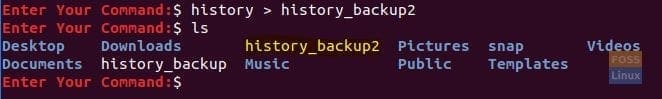 Backup The History File Second Method